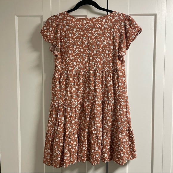 Aeropostale Floral Tiered Front Button Mini Dress Boho NWOT - Picture 2 of 6